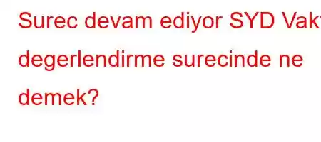 Surec devam ediyor SYD Vakfi degerlendirme surecinde ne demek?