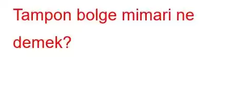 Tampon bolge mimari ne demek?