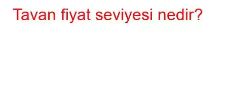 Tavan fiyat seviyesi nedir