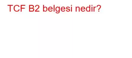 TCF B2 belgesi nedir