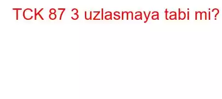 TCK 87 3 uzlasmaya tabi mi