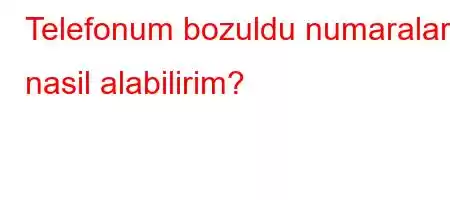 Telefonum bozuldu numaralari nasil alabilirim?