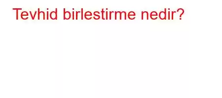 Tevhid birlestirme nedir?