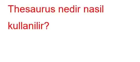 Thesaurus nedir nasil kullanilir