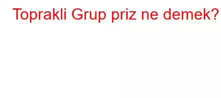 Toprakli Grup priz ne demek?