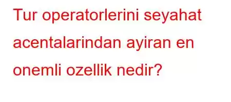 Tur operatorlerini seyahat acentalarindan ayiran en onemli ozellik nedir?