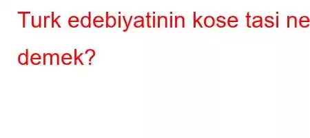 Turk edebiyatinin kose tasi ne demek?