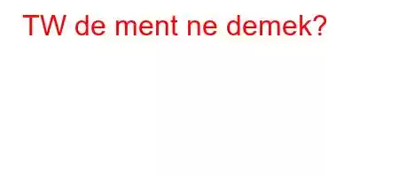 TW de ment ne demek?