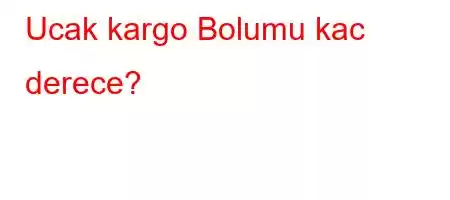 Ucak kargo Bolumu kac derece?