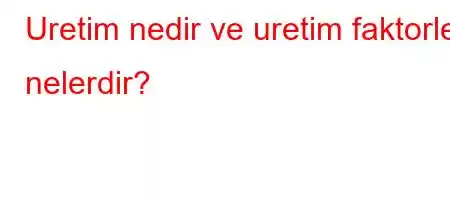 Uretim nedir ve uretim faktorleri nelerdir?