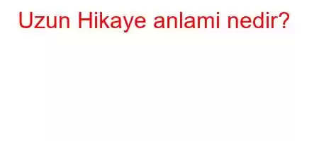 Uzun Hikaye anlami nedir?