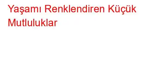 Yaşamı Renklendiren Küçük Mutluluklar