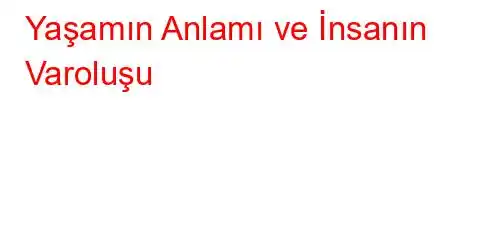 Yaşamın Anlamı ve İnsanın Varoluşu