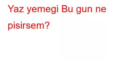 Yaz yemegi Bu gun ne pisirsem