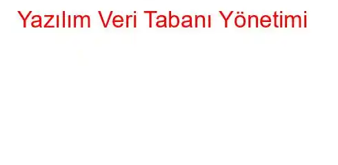 Yazılım Veri Tabanı Yönetimi