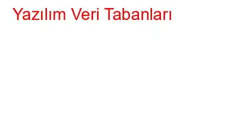 Yazılım Veri Tabanları