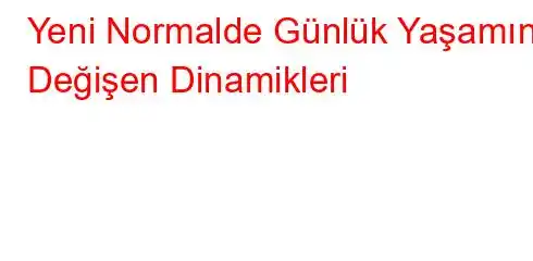 Yeni Normalde Günlük Yaşamın Değişen Dinamikleri