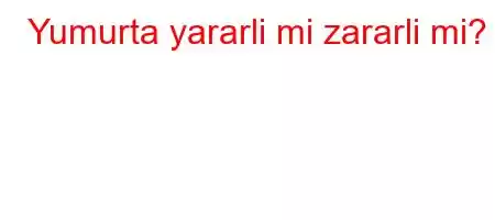 Yumurta yararli mi zararli mi